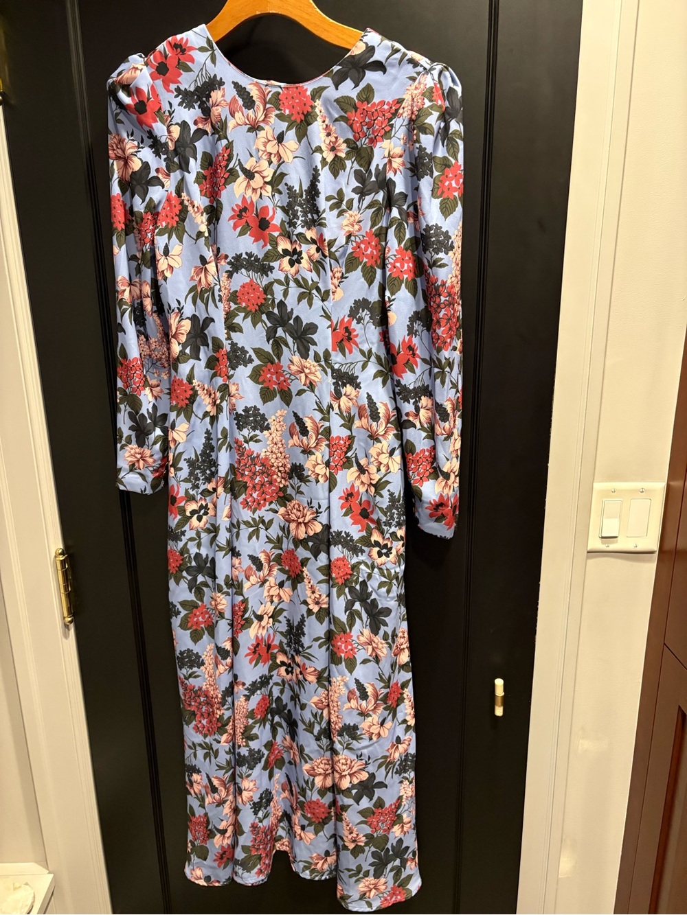 Floral Long Sleeve Maxi Dress size 2 Pearl by Lela rose nwt 525.00 pockets